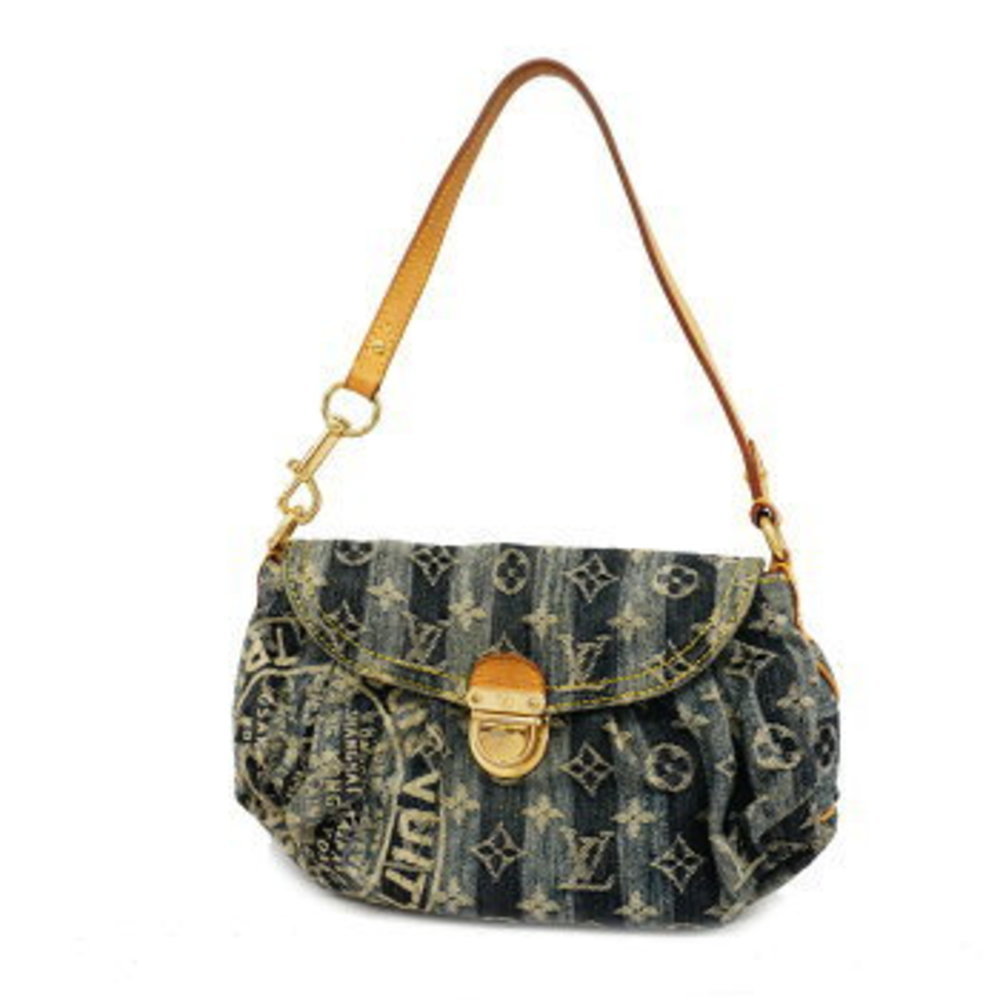 Louis Vuitton Monogram Denim Pleaty Leie Handbag